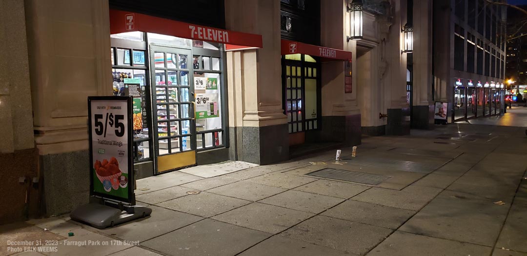 The 7-11 at Farragut Park in Washington DC on 17th Street NW