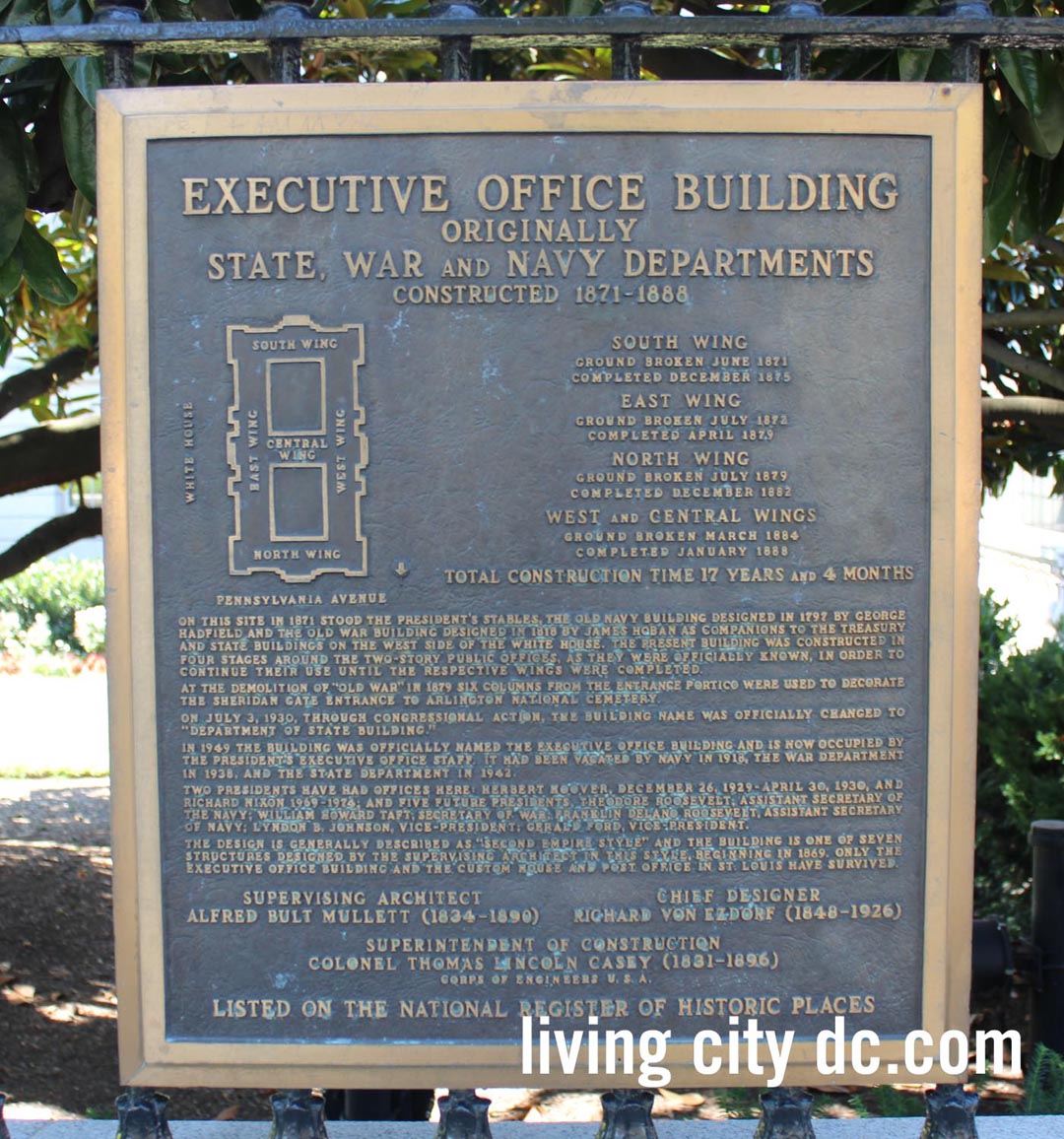 History plaque Old Executive Office Building History plaque Old Executive Office Building