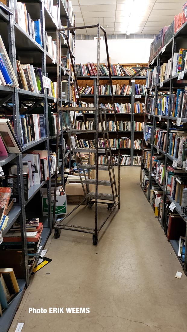 Inside Second Story Books Warehouse Location