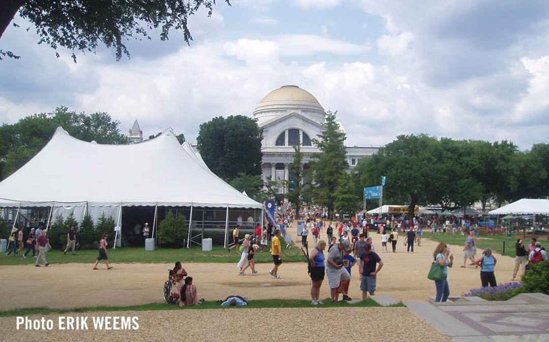 Natural History Museum on the National Mall with exhibition tents At the Natural History Museum on the mall with a tent