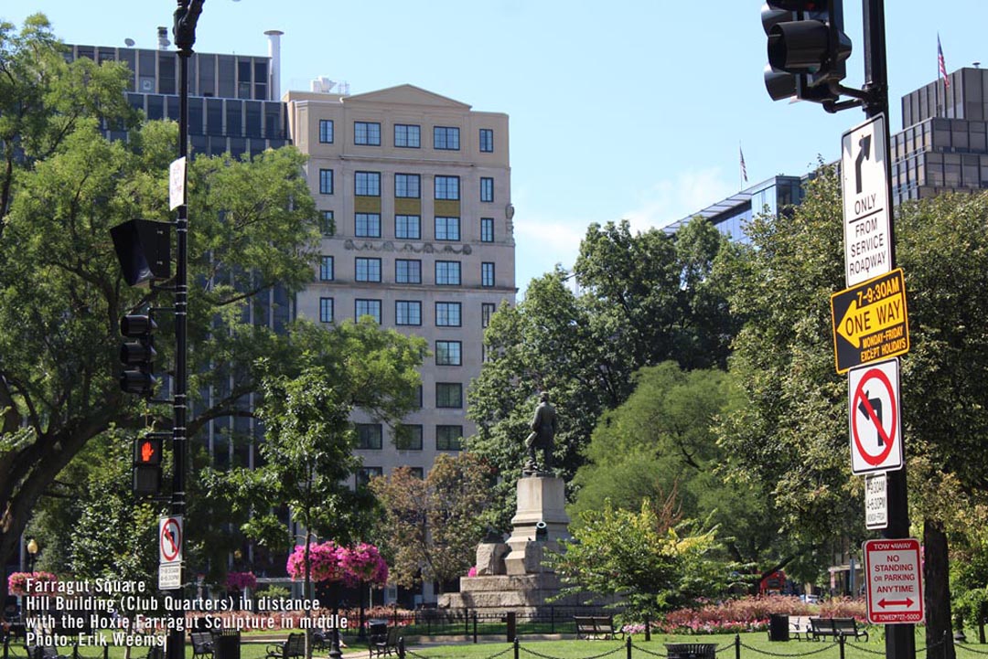 Farragut Square with Vinnie Hoxie Statue in middle Farragut Square with Vinnie Hoxie Statue in middle