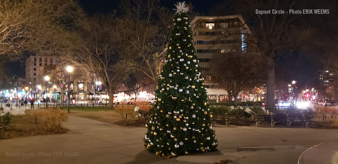 Click image to enlarge - Dupont Circle Christmas tree at night Dupont Circle Christmas tree at night