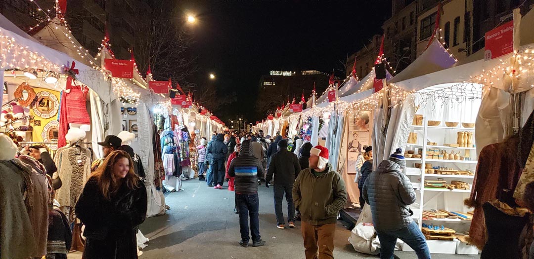 At the lighted Holiday Market at Dupont Circle At the lighted Holiday Market at Dupont Circle