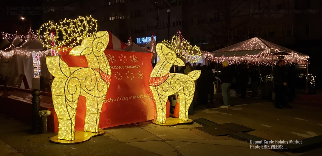 Click to enlarge - The lighted reindeer at the DUpont Circle Holiday Market The lighted reindeer at the Dupont Circle Holiday Market