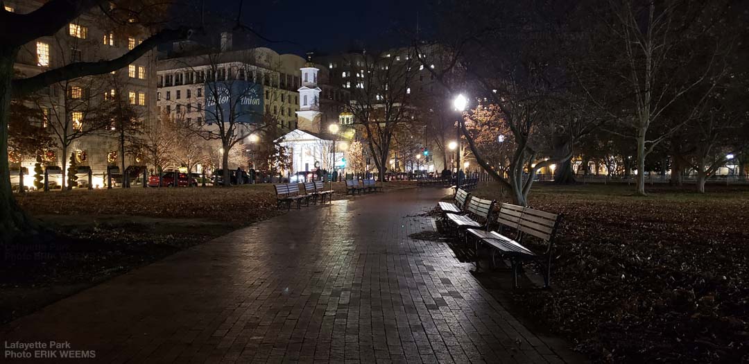 Click image to enlarge - Lafayette Park at night Lafayette Park at night