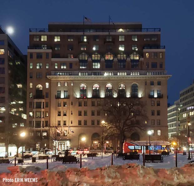Snow at Farragut Park Army Navy Club January 2026