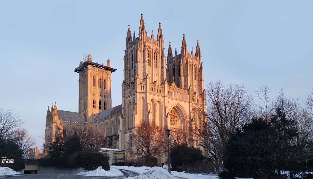 Snow bound National Cathdral January 2026