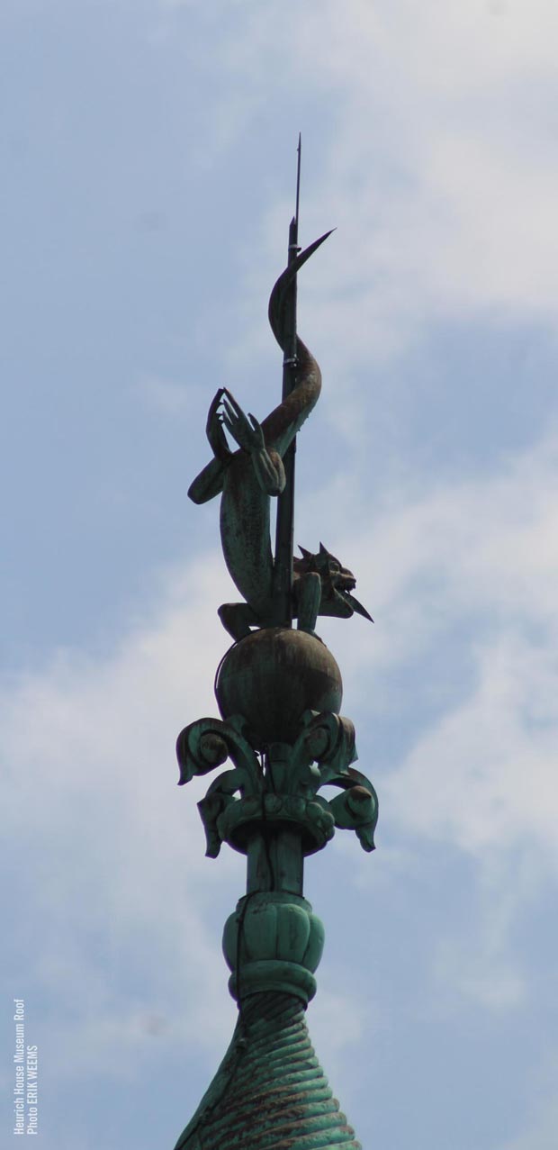 Gargoyle atop the roof of the Heurich House Museum