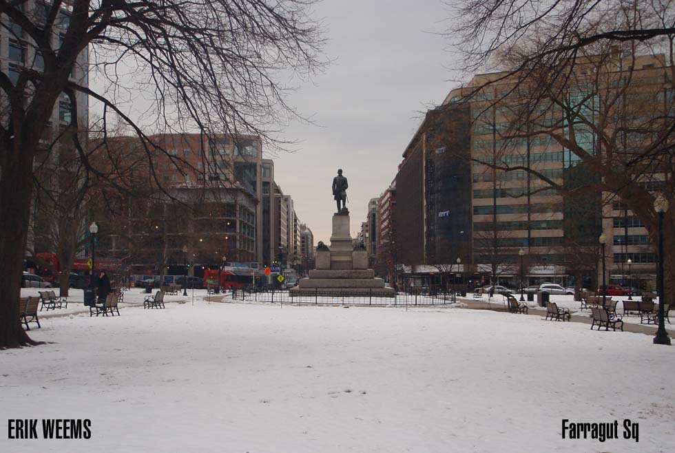 Farragut Square in the Snow