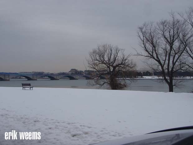 Snow and Memorial Bridge 