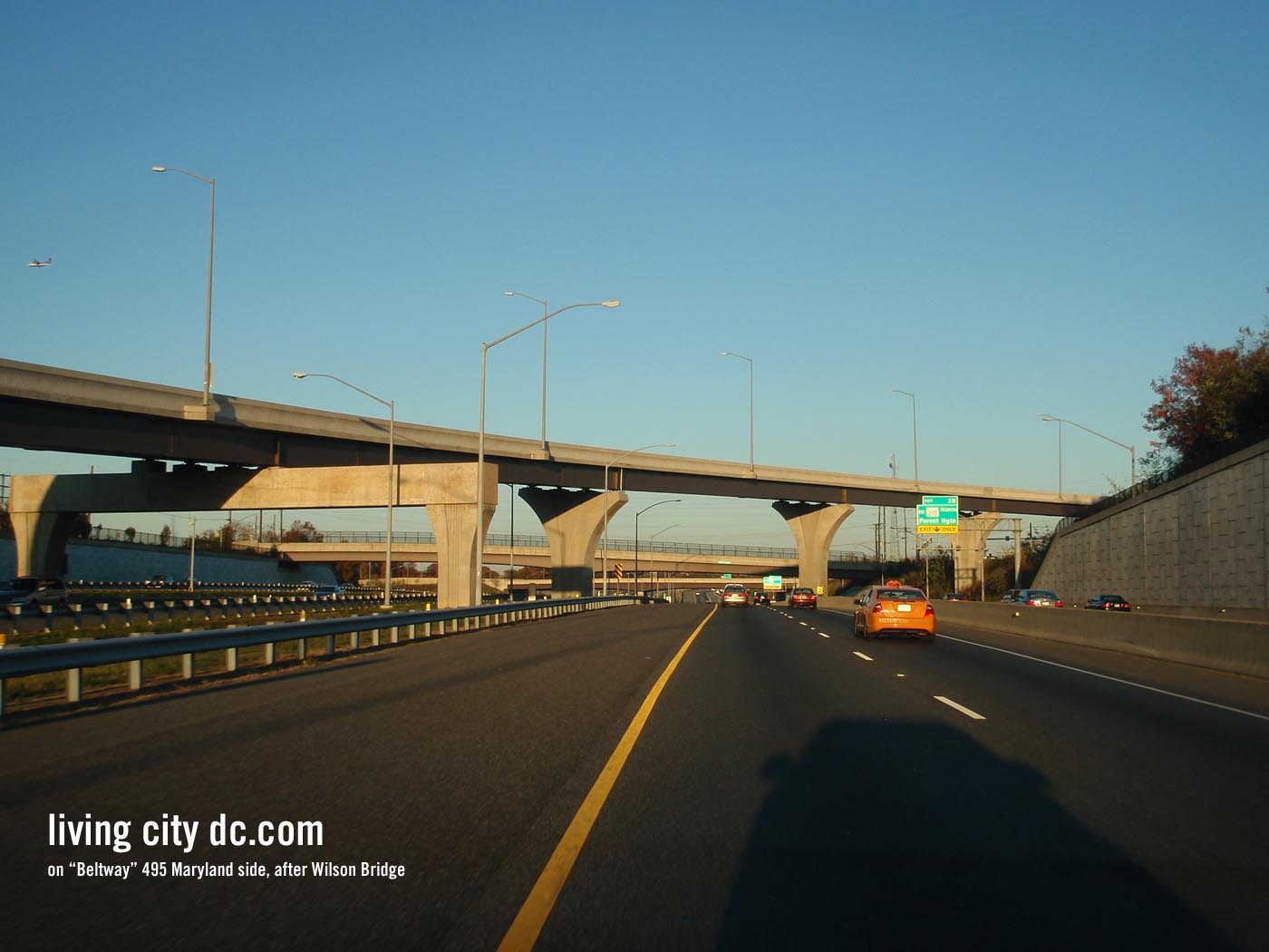 Beltway I495 Maryland side after Wilson Bridge Beltway I495 Maryland side after Wilson Bridge