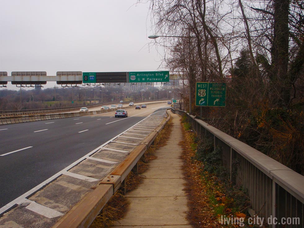 Roosevelt Bridge walk path Route 50 Washington DC