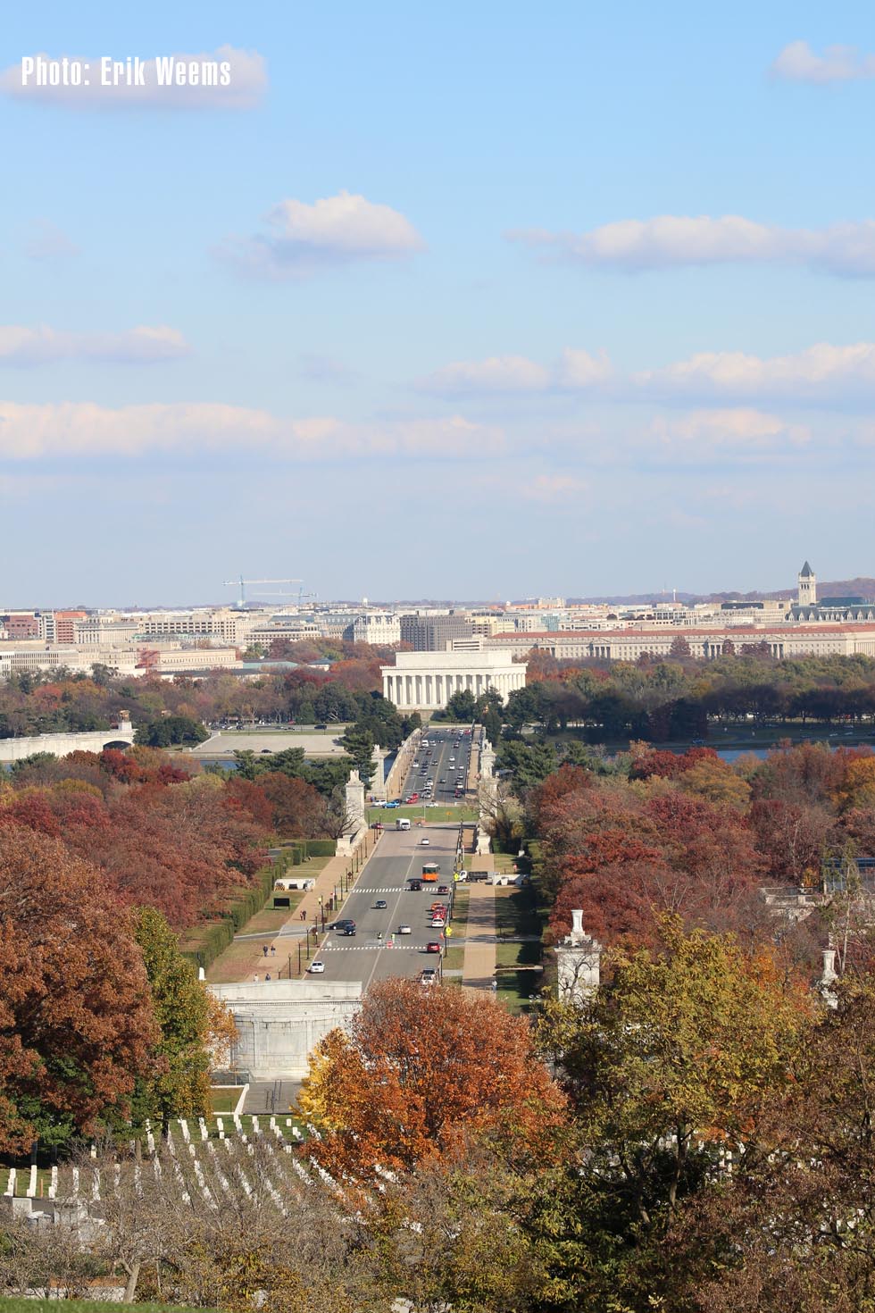 View of DC Memorial Bridge from Arlington Cemetery