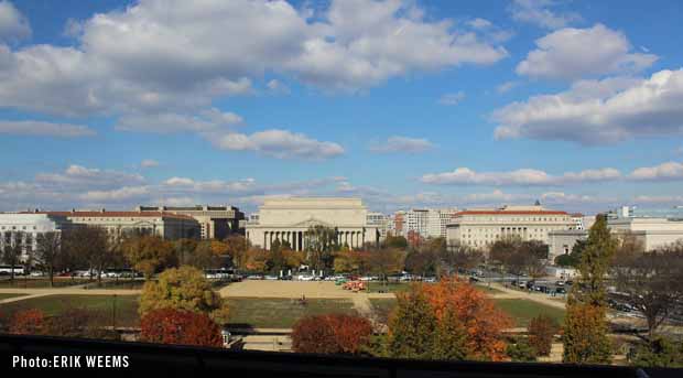 Archives view from the National Mall - Hirshhorn Museum Balcony Photo by Erik Weems