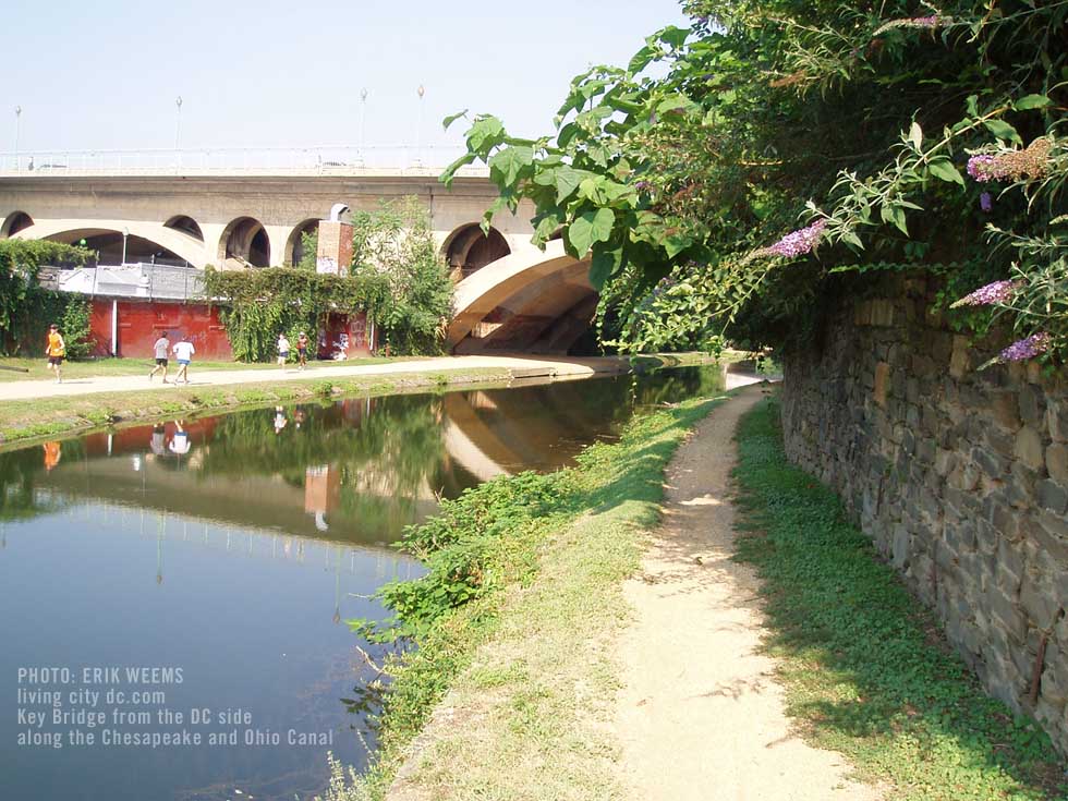 Key Bridge next to Chesapeake and Ohio Canal