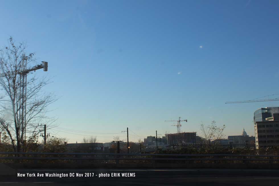 Construction cranes New York Ave Nov 2017
