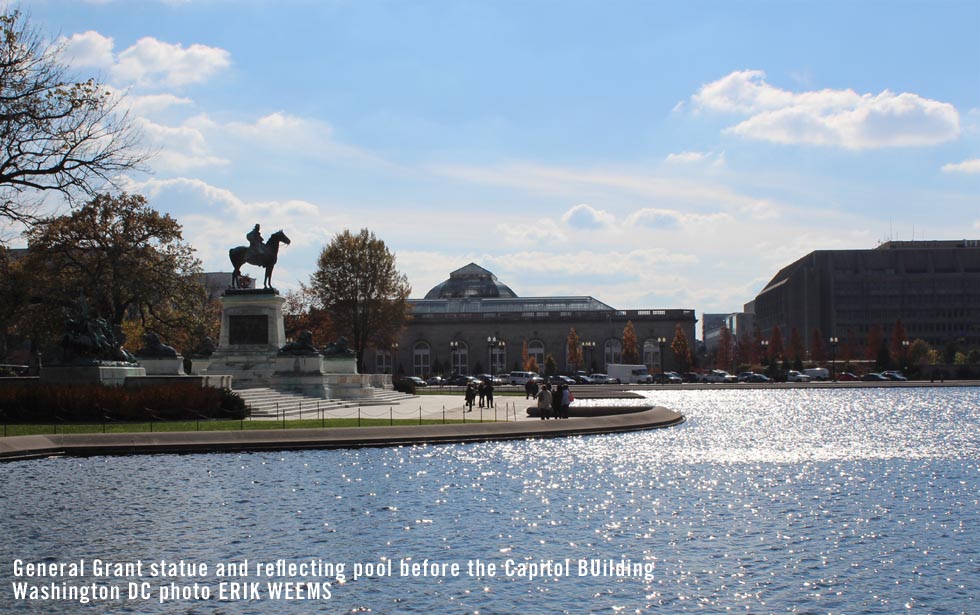 Grant Statue at the Capitol Building reflecting pool - Autumn Washington DC