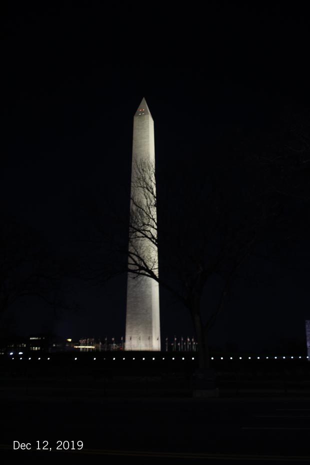 Washington Monument at night