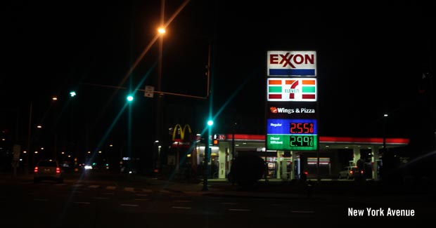 New York Avenue at night
