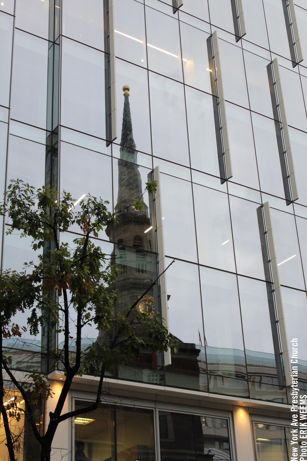 New York Avenue Presbyterian Church in reflection