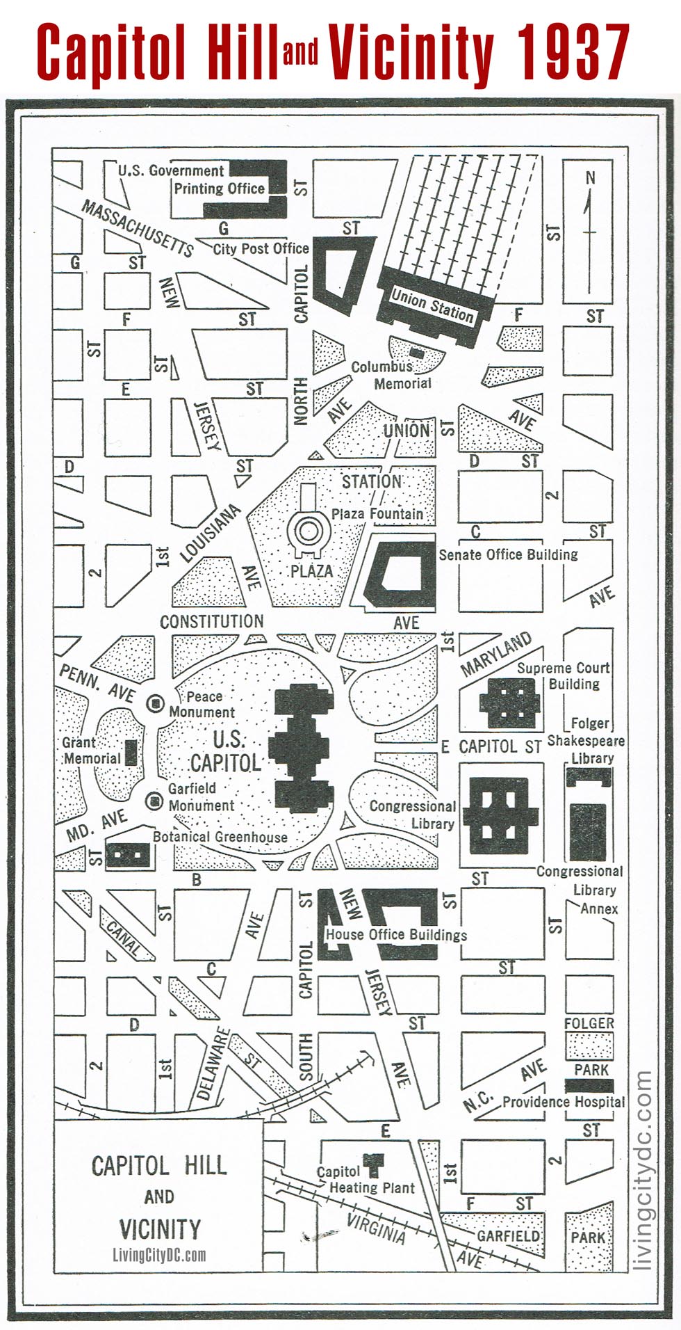 Capitol Hill Washington DC Map 1937