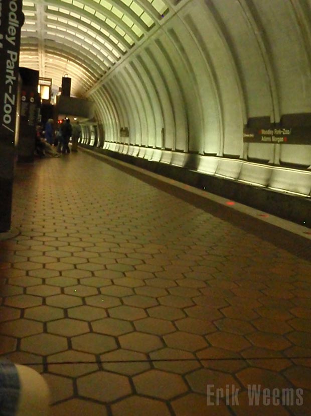 Waiting for the Metro train