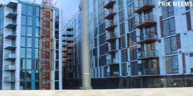 Construction of condo apartments off 395 highway in Washington DC May 2021