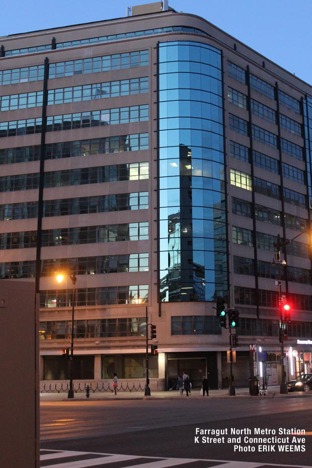 Farragut North Metro station at K Street and Connecticut Ave