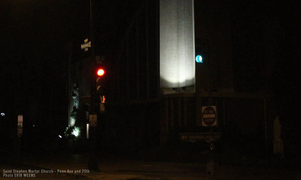 Saint Stephen Martyr Church at night Washington DC