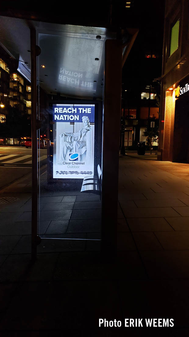 Bus Stand Lincoln adverisement