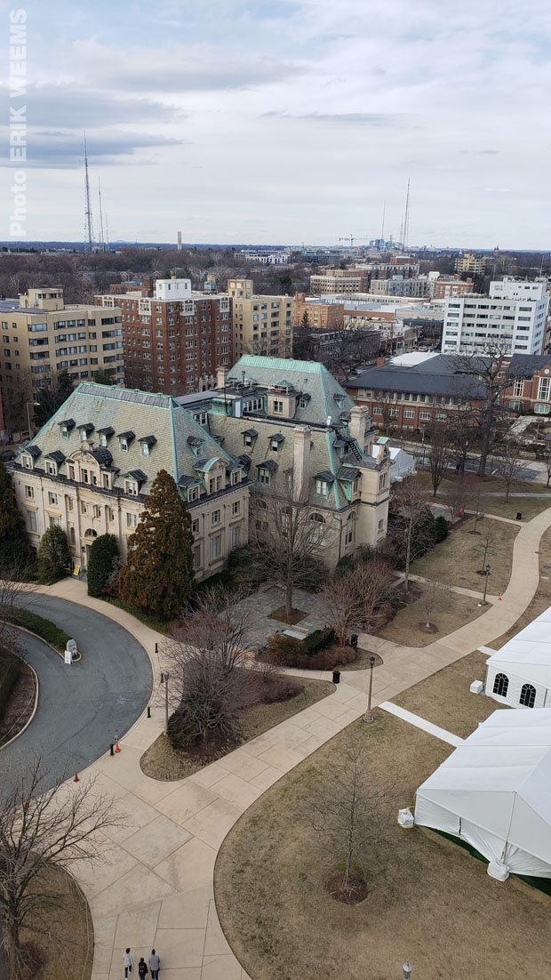 View of the National Cathedral School from the air