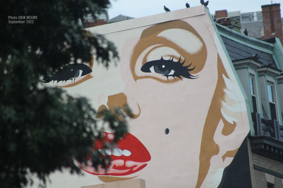 Marilyn Monroe Mural in Washington DC - detail close up Marilyn Monroe Mural in Washington DC - detail close up