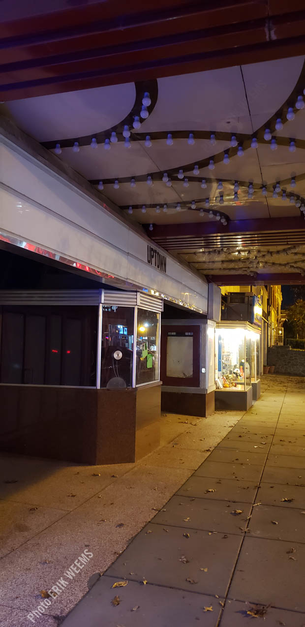 Ticket Booth at the Uptown Theater at night 